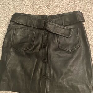 Mango leather mini skirt